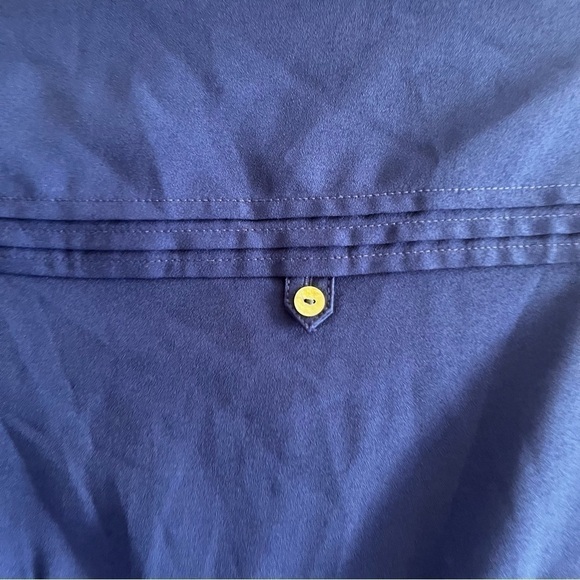 H&m Royal Blue Roll Tab Sleeve Blouse Size 4 - Picture 5 of 8